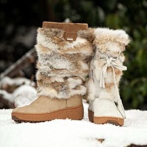 Oscar Sport Après-ski-Ski Women's rabbit Fur Winter Boots size 6